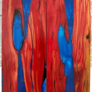 Red Panama Blue Texas Fence Post Exotic Knife Handles P1 Red Panama Blue Texas Fence Post Exotic Knife Handles P1