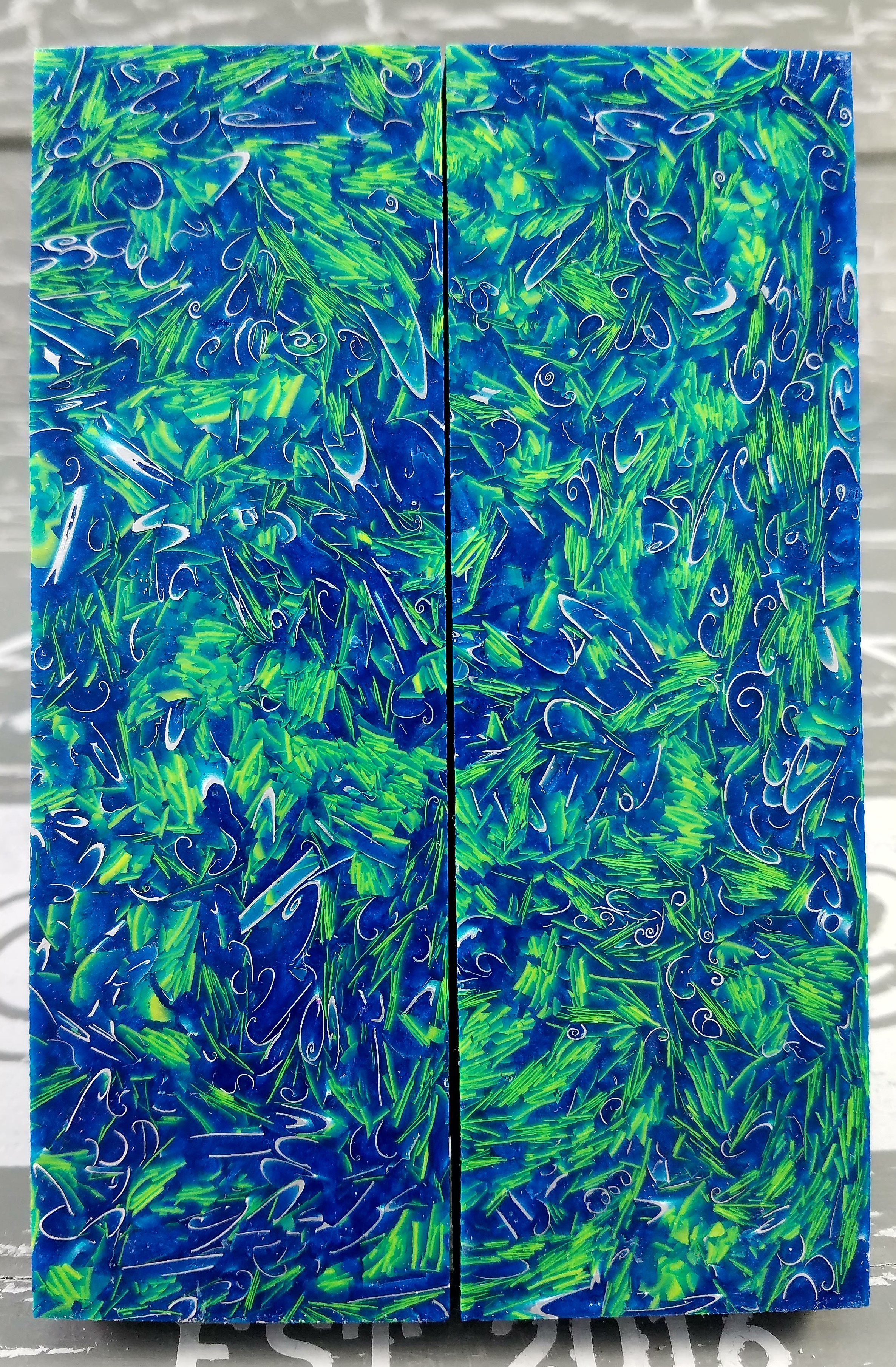 Blue/Green Matrix ResCamo Knife Scales Knife Handle Blank Handle