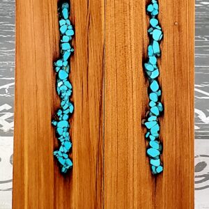 Clear Turquoise River Desert Ironwood Knife Scales Knife Handle Blank Handle  Material Exotic Knife Handle P1 – Exotic Knife Handles