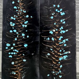 Black Turquoise Pine Cone Knife Scales Knife Handle Blank Handle Material Norway Spruce Exotic Knife Handle Material P1