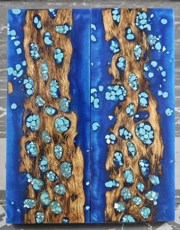Marina Blue Turquoise Cholla Cactus Knife Scales Knife Handle Blank Handle Material Exotic Knife Handle P1
