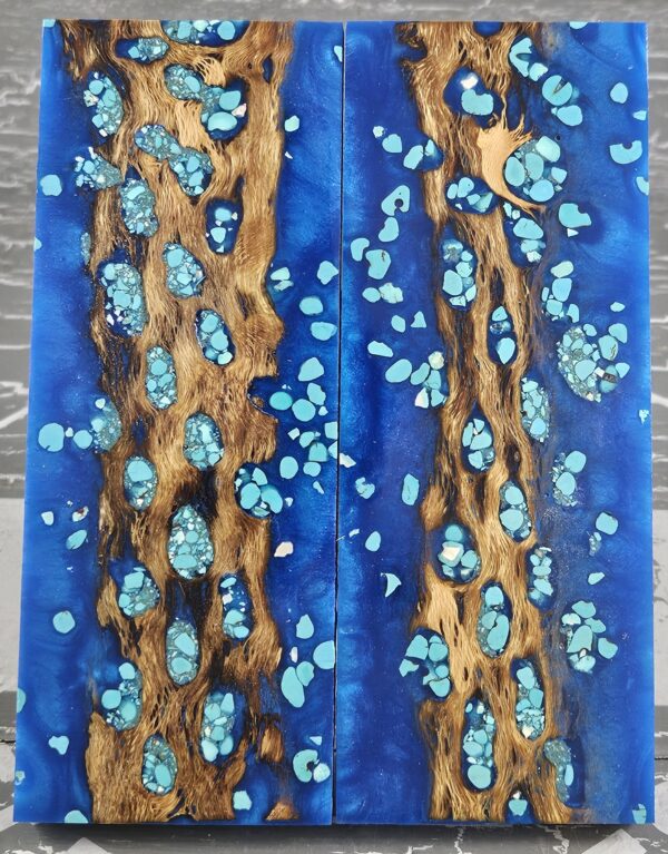 Marina Blue Turquoise Cholla Cactus Knife Scales Knife Handle Blank Handle Material Exotic Knife Handle P2