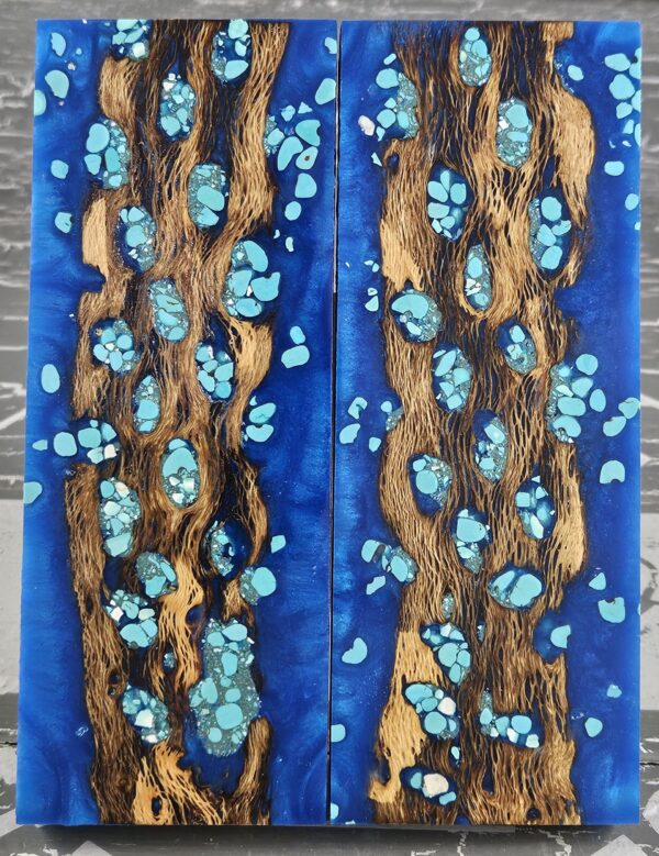 Marina Blue Turquoise Cholla Cactus Knife Scales Knife Handle Blank Handle Material Exotic Knife Handle P3