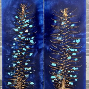 Midnight Blue Turquoise Pine Cone Knife Scales Knife Handle Blank Handle Material Norway Spruce Exotic Knife Handle Material P1
