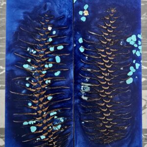 Midnight Blue Turquoise Pine Cone Knife Scales Knife Handle Blank Handle Material Norway Spruce Exotic Knife Handle Material P2