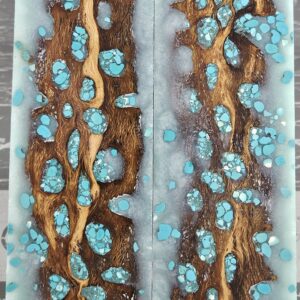 Polar Ice Turquoise Cholla Cactus Knife Scales Knife Handle Blank Handle Material Exotic Knife Handle P1
