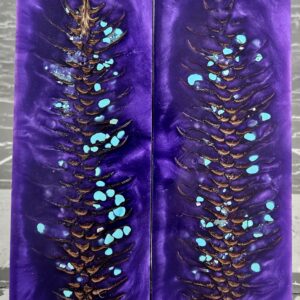 Purple Turquoise Pine Cone Knife Scales Knife Handle Blank Handle Material Norway Spruce Exotic Knife Handle Material P1