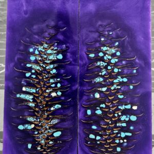 Purple Turquoise Pine Cone Knife Scales Knife Handle Blank Handle Material Norway Spruce Exotic Knife Handle Material P2