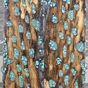 Silver Turquoise Cholla Cactus Knife Scales Knife Handle Blank Handle Material Exotic Knife Handle P1