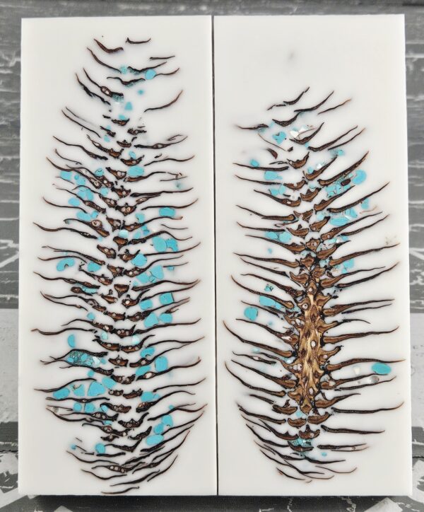 White Turquoise Pine Cone Knife Scales Knife Handle Blank Handle Material Norway Spruce Exotic Knife Handle Material P3