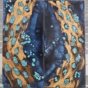 Deep Blue Turquoise Cholla Cactus Knife Scales Knife Handle Blank Handle Material Exotic Knife Handle P2