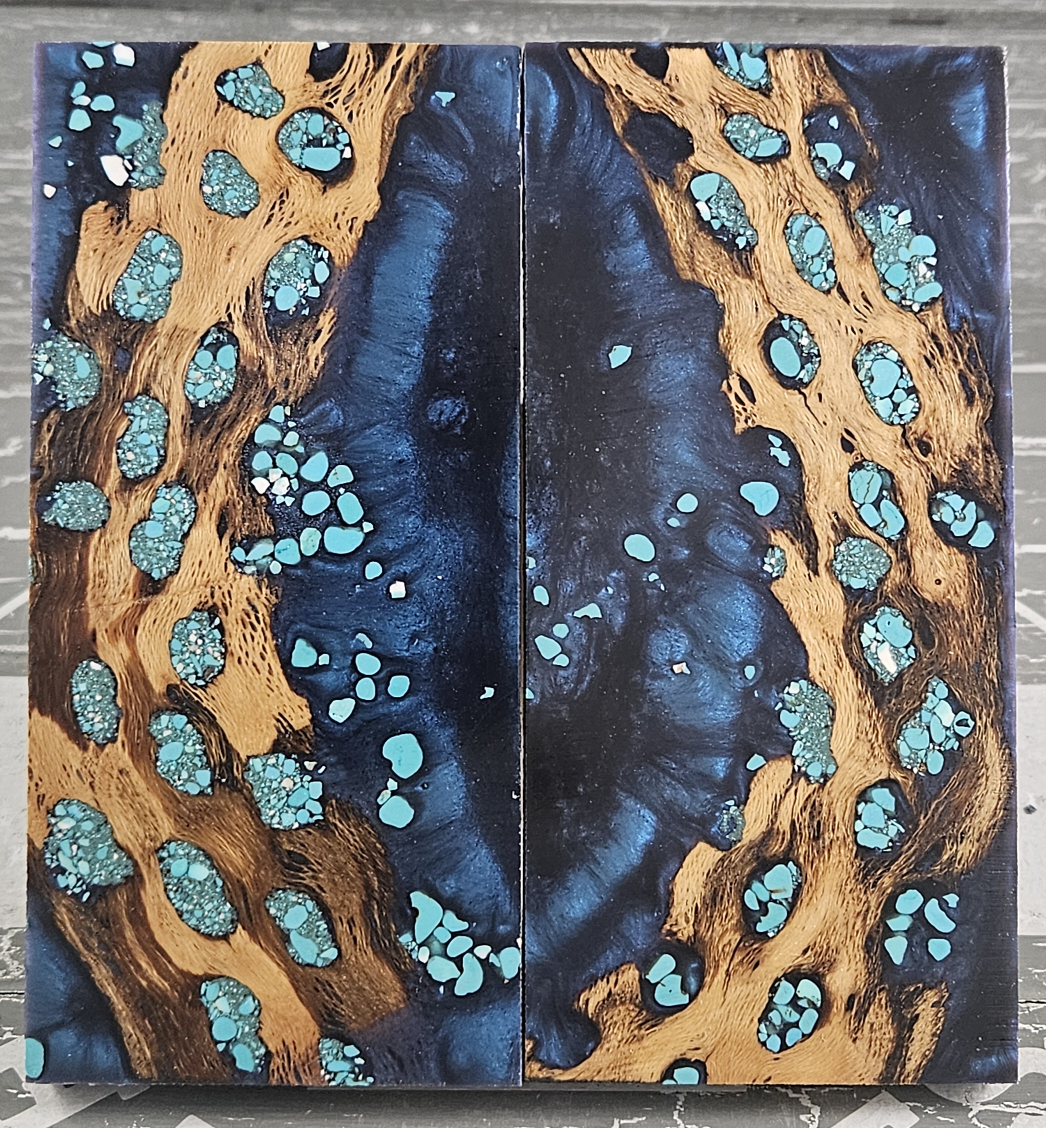 Deep Blue Turquoise Cholla Cactus Knife Scales Knife Handle Blank Handle Material Exotic Knife Handle P2