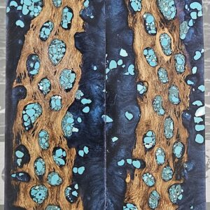 Deep Blue Turquoise Cholla Cactus Knife Scales Knife Handle Blank Handle Material Exotic Knife Handle P3