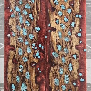 Red Turquoise Cholla Cactus Knife Scales Knife Handle Blank Handle Material Exotic Knife Handle P1