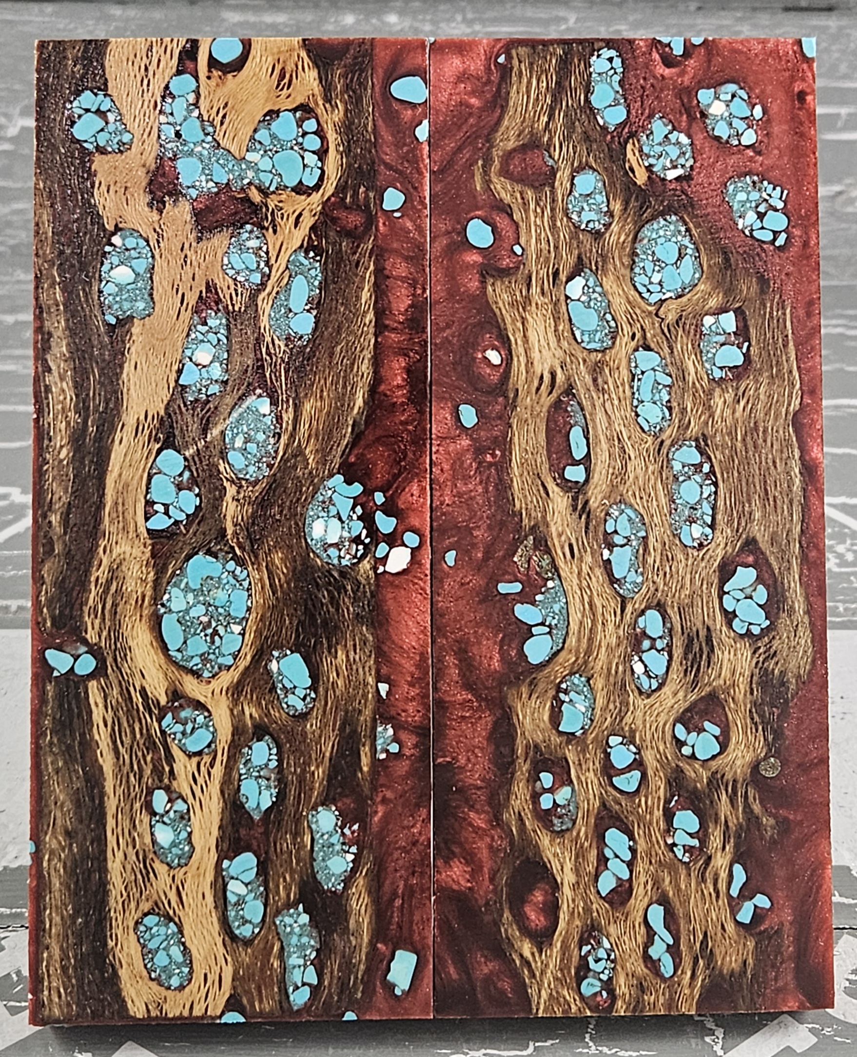 Red Turquoise Cholla Cactus Knife Scales Knife Handle Blank Handle Material Exotic Knife Handle P3