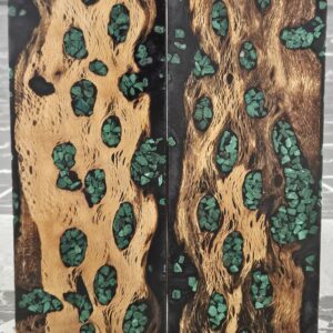Black Malachite Cholla Cactus Knife Scales Knife Handle Blank Handle Material Exotic Knife Handle P1