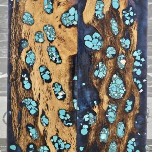 Deep Blue Turquoise Cholla Cactus Knife Scales Knife Handle Blank Handle Material Exotic Knife Handle P1
