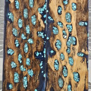 Deep Blue Turquoise Cholla Cactus Knife Scales Knife Handle Blank Handle Material Exotic Knife Handle P2