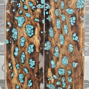 Clear Turquoise Cholla Cactus Knife Scales Knife Handle Blank Handle Material Exotic Knife Handle P1