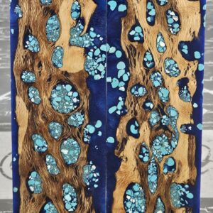 Midnight Blue Turquoise Cholla Cactus Knife Scales Knife Handle Blank Handle Material Exotic Knife Handle P1
