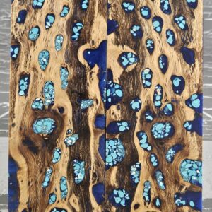 Midnight Blue Turquoise Cholla Cactus Knife Scales Knife Handle Blank Handle Material Exotic Knife Handle P1