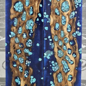 Midnight Blue Turquoise Cholla Cactus Knife Scales Knife Handle Blank Handle Material Exotic Knife Handle P2