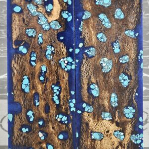 Midnight Blue Turquoise Cholla Cactus Knife Scales Knife Handle Blank Handle Material Exotic Knife Handle P2