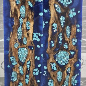Midnight Blue Turquoise Cholla Cactus Knife Scales Knife Handle Blank Handle Material Exotic Knife Handle P3