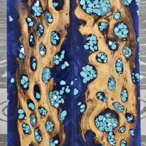 Midnight Blue Turquoise Cholla Cactus Knife Scales Knife Handle Blank Handle Material Exotic Knife Handle P3