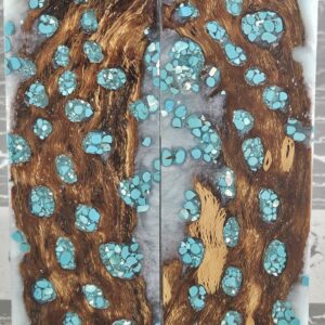 Polar Ice Turquoise Cholla Cactus Knife Scales Knife Handle Blank Handle Material Exotic Knife Handle P1
