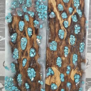 Polar Ice Turquoise Cholla Cactus Knife Scales Knife Handle Blank Handle Material Exotic Knife Handle P3